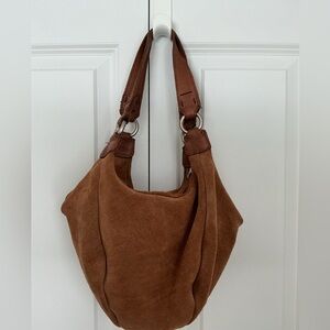 Free People NWOT Tan Suede Mini Tote Bag
